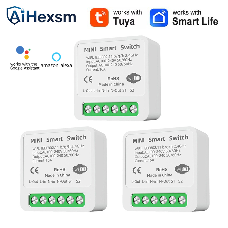 Smart Home Energy Monitor - 16A Tuya WiFi Smart Switch 2-wegbediening