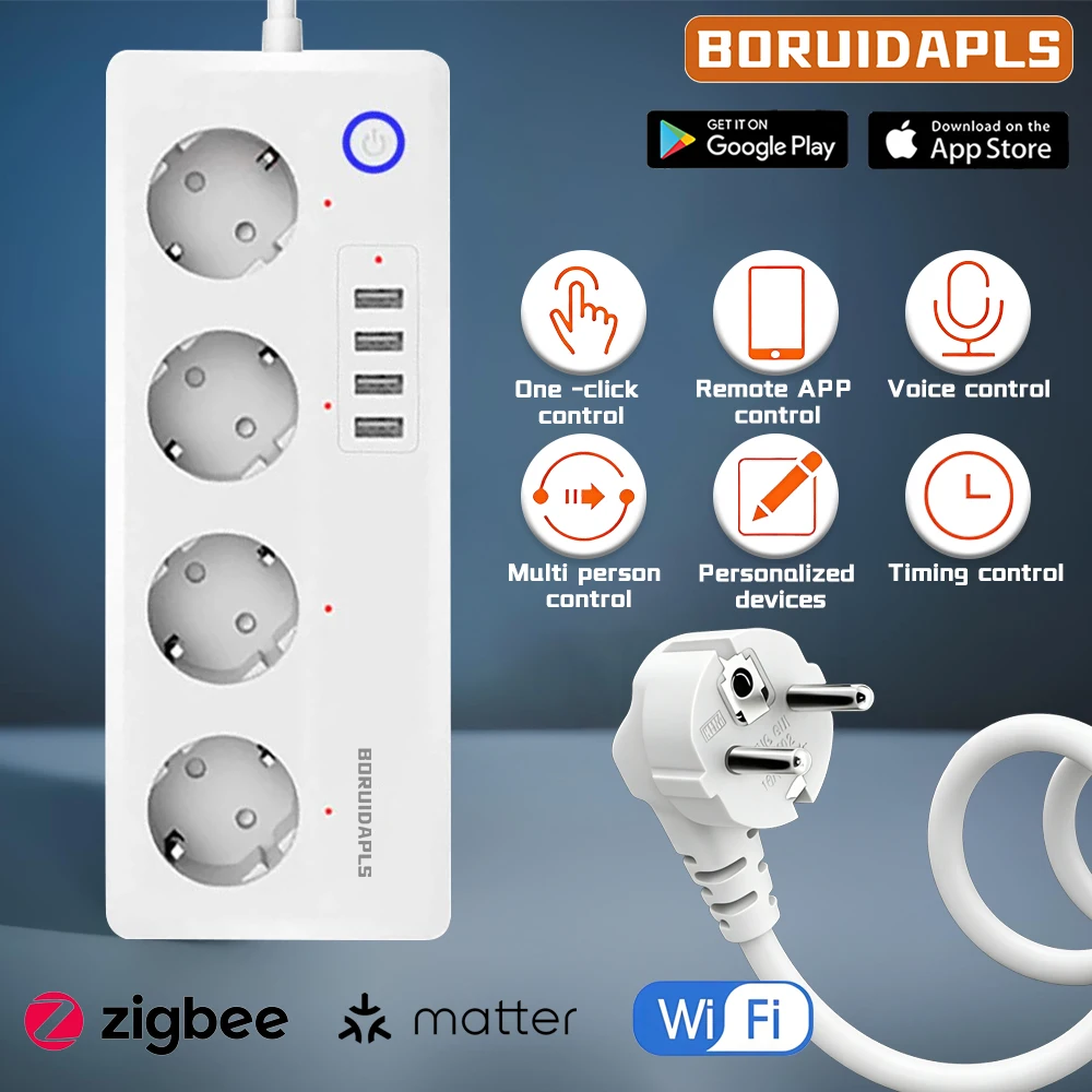 Smart Home Apple - BORUIDAPLS ZigBee Matter WiFi Smart Power