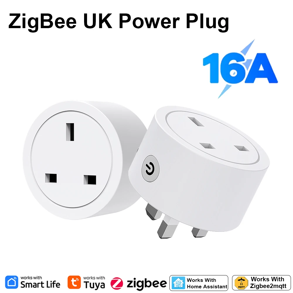 Smart Home Energy Monitor - Zigbee Smart Plug 16A UK-stekker, werkt