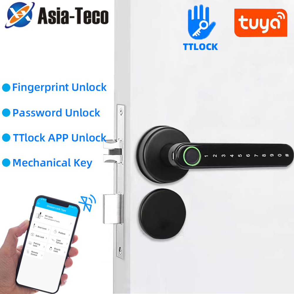 Smart Home Lock - TTLock Smart Bluetooth-vingerafdrukslot Biometrisch wachtwoordcode deurslot