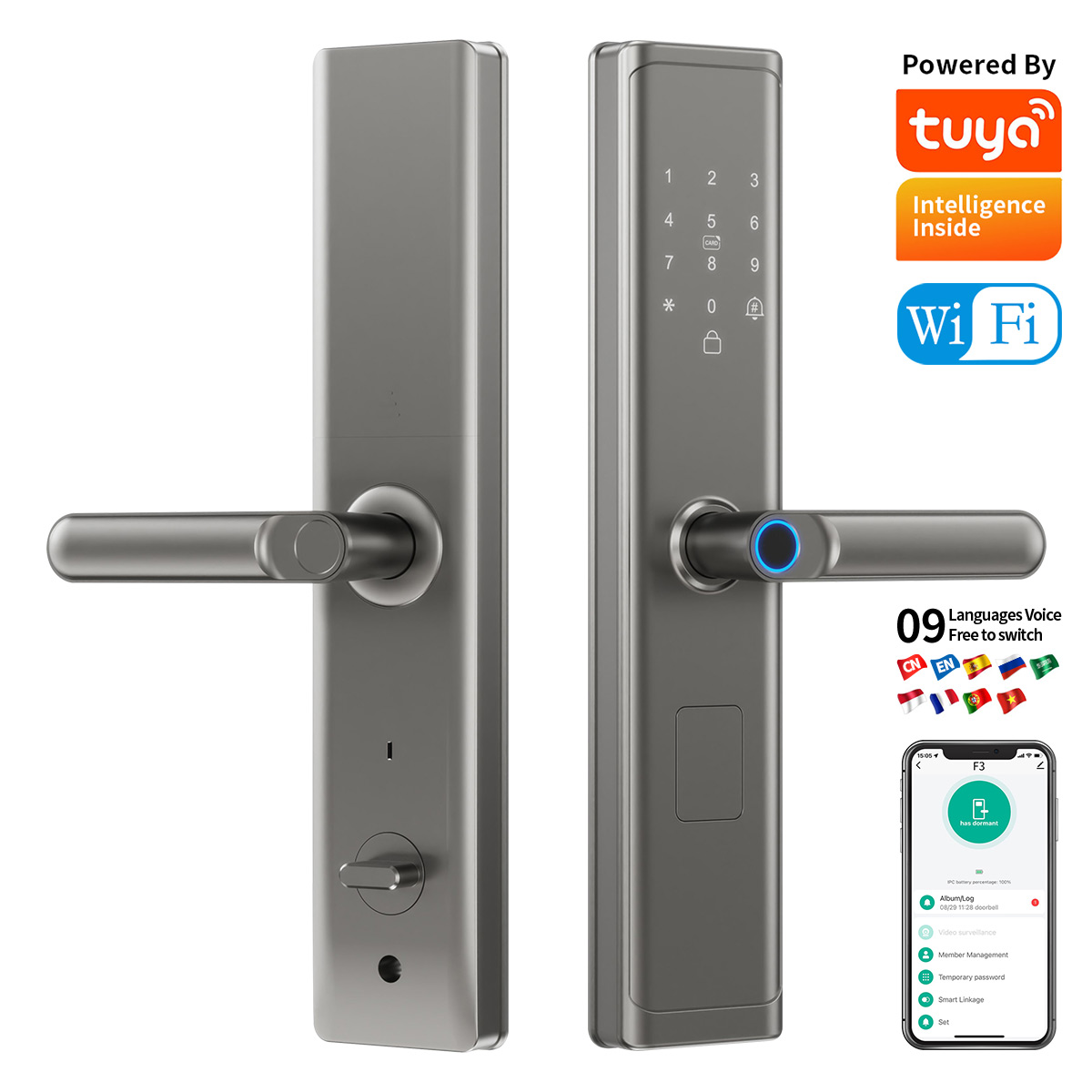 Smart Home Lock - Tuya Wifi TTlock App Vingerafdruk Slim