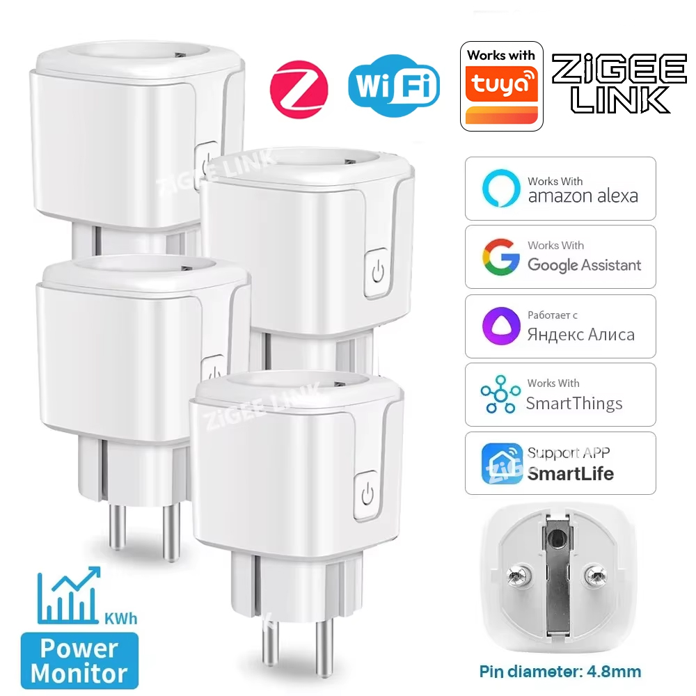 Smart Home Energy Monitor - ZigBee EU-stekker 16A/20A Smart Plug Power