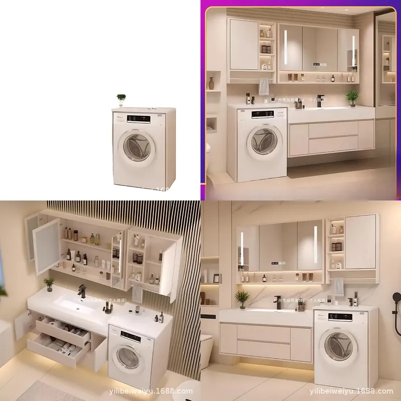 Smart Home Laundry - Geïntegreerde waskast met wastafel van gesinterd