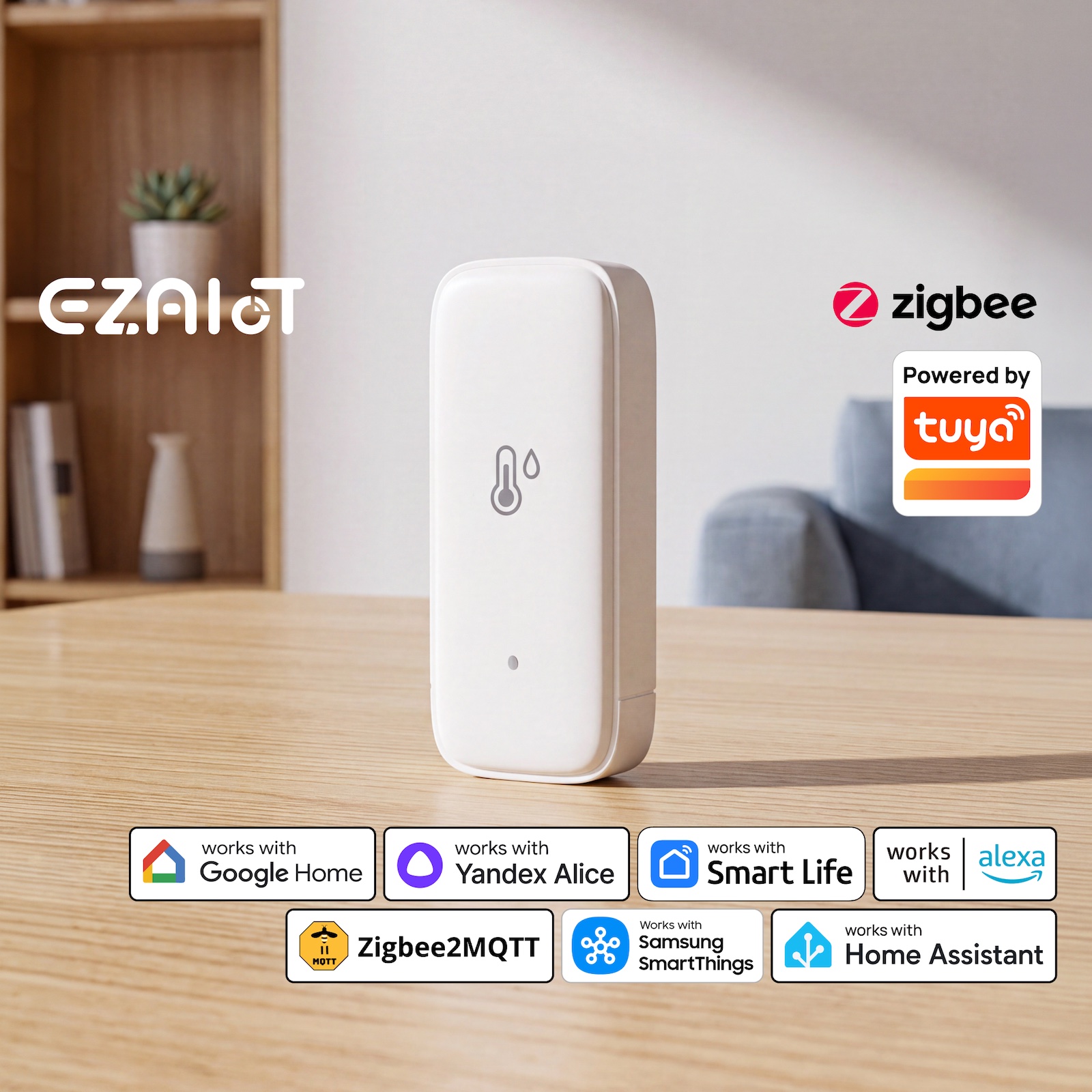 Smart Home Hub Samsung - Tuya Zigbee3.0 Temperatuur- en Luchtvochtigheidssensor Slimme