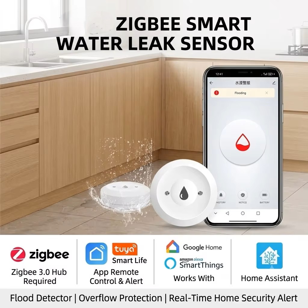 Smart Home Apple - ZigBee 3.0 Slimme Waterleksensor Draadloze Overstromingsdetector